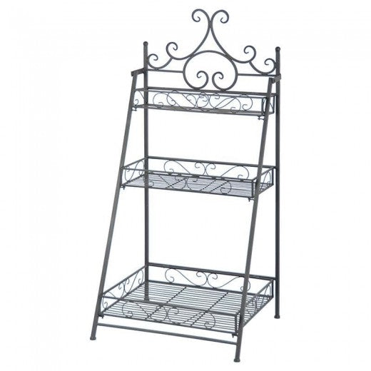 Étagère pliante pour pots de jardin / terrasse, métal, Stair Noir, L55,2xl45,5xH114,2 cm