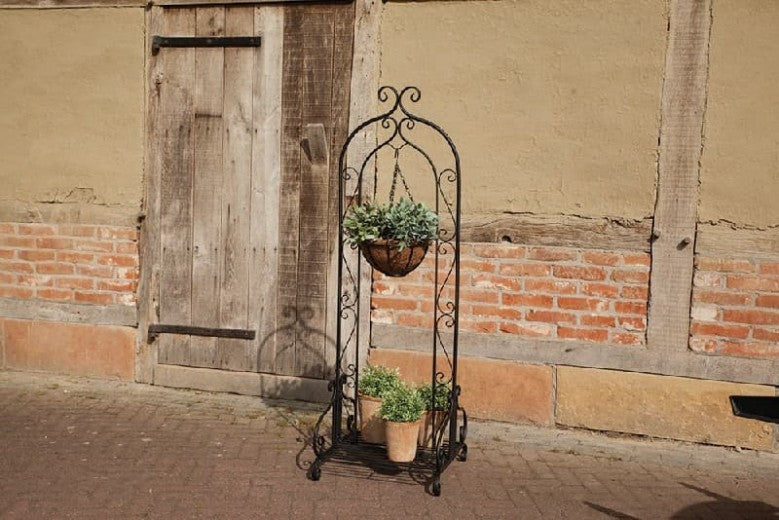 Étagère pliante pour pots de jardin / terrasse, métal, Stand Noir, L45.9xl44xH132.6 cm