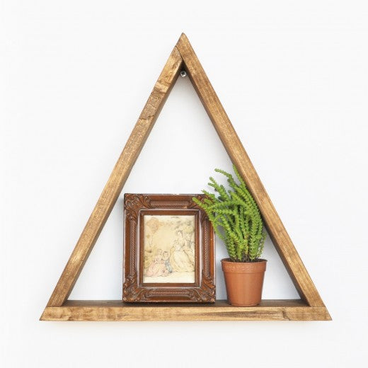 Etagère suspendue en bois Triangle Noyer, l33xA6xH30 cm
