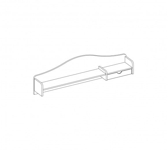 Etagère suspendue à palette, pour les jeunes Selena Rose Blanc / Rose, l120xA18xH33 cm