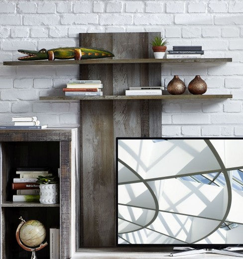 Etagère suspendue en aggloméré et MDF Krone Tall Natur, l140xA22xH135 cm