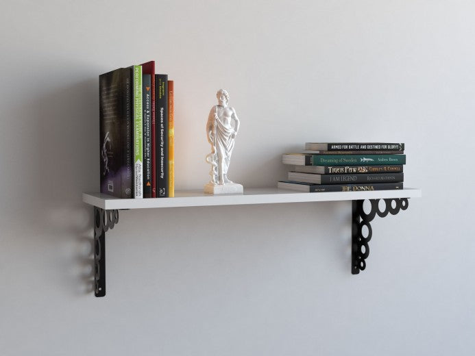 Etagère suspendue en métal pâle et métal Balonc Blanc / Noir, l60xA20xH20 cm