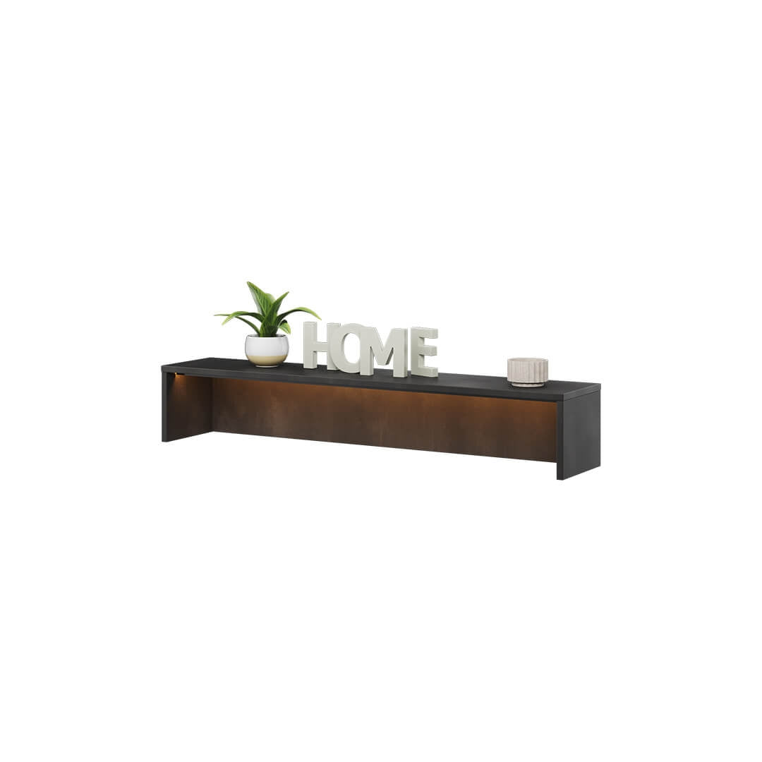 Étagère de bureau en bois pour enfants et jeunes, Teen Flex TF07 Small, Noir, L110xW22xH19 cm