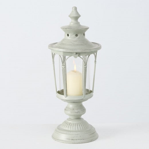 Lanterne décorative en métal vert clair Antony, Ø16xH43 cm