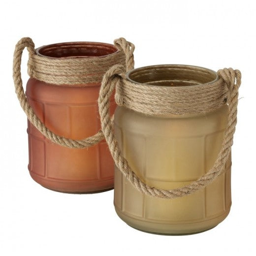 Lanterne Décorative Viseo Beige / Verre Brique, Modèles Assortis, Ø20xH26 cm