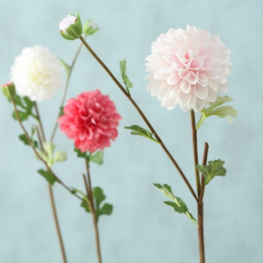 Fil fleur artificielle Cerise Dahlia Multicolore, Modèles Assortis, H71 cm