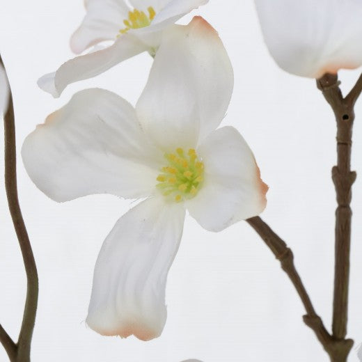 Fil fleur artificielle Cornouiller Rose clair / Blanc, Motifs assortis, H84 cm