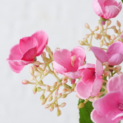 Fil fleur artificielle hortensia rose / vert, H75 cm