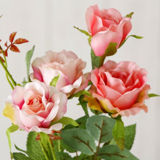 Fil de fleurs artificielles Mini Rose Rose / Vert, Modèles
