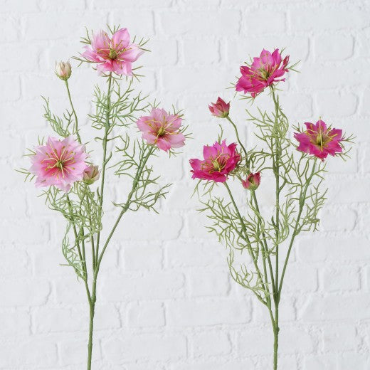 Fil fleur artificielle Nigelle Rose / Vert, Modèles Assortis, H74 cm