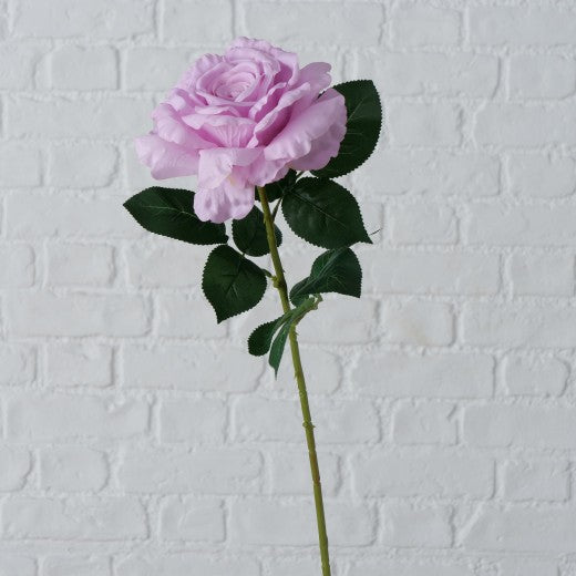 Fil de fleur artificiel Rose Lilas / Vert, H78 cm