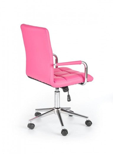 Chaise de bureau pour enfants, recouverte de cuir écologique Gonzo 2 Rose, l53xA60xH98-110 cm