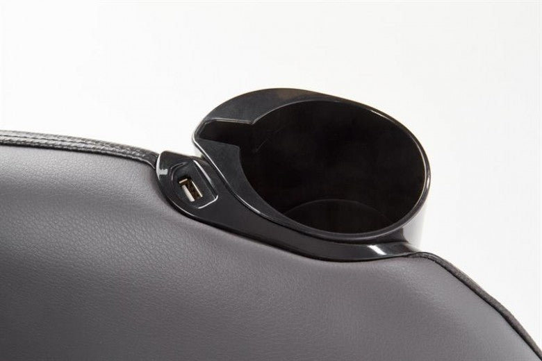 Fauteuil fixe recouvert de cuir écologique, avec fonction massage Dopio Gris, l69xA70xH94 cm