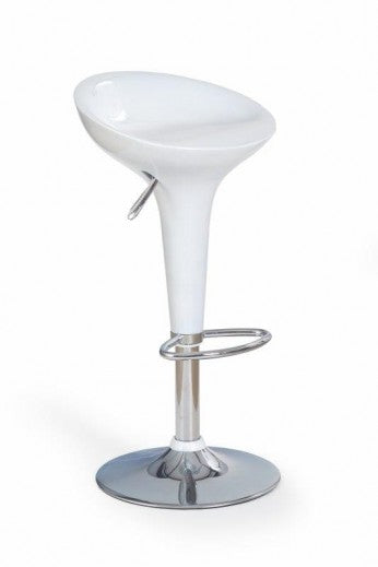 Tabouret de bar en plastique, avec pied en métal ABS H-17 Blanc, l44xA38xH67-88 cm