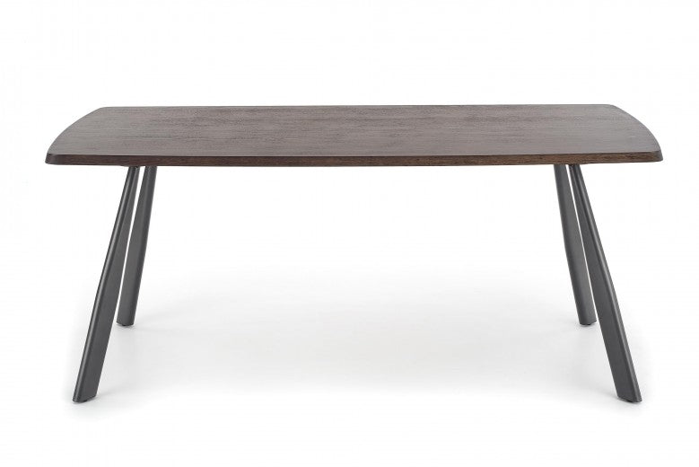 Table en MDF, placage et métal Firmino Noyer foncé / Graphite, L180xl90xH76 cm
