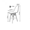 Tabouret de bar en plastique avec pieds en bois H-51 Blanc / Hêtre, l54xA46xH115 cm