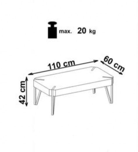 Table basse en MDF et métal Emily Stejar San Remo, L110xl60xH42 cm