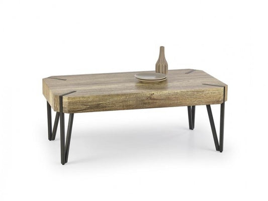 Table basse en MDF et métal Emily Wild Oak, L110xl60xH42 cm