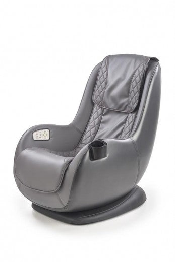 Fauteuil fixe recouvert de cuir écologique, avec fonction massage Dopio Gris, l69xA70xH94 cm