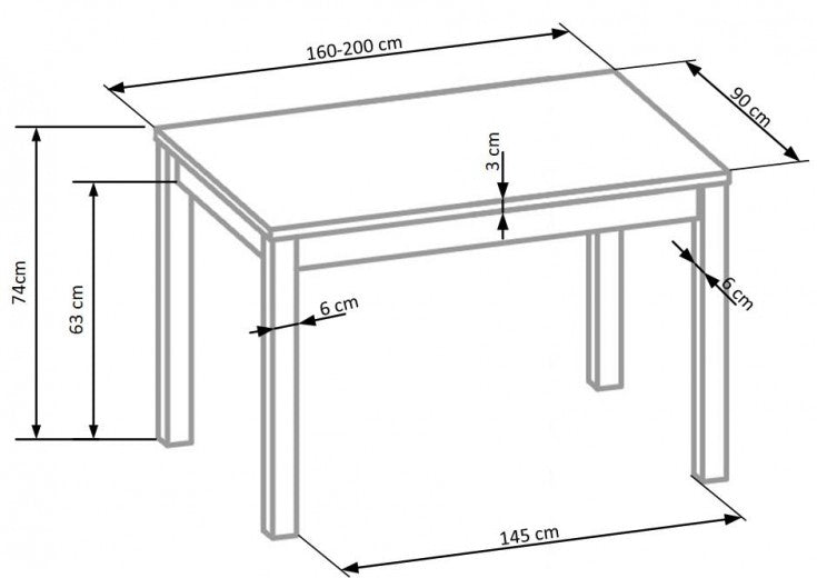 Table extensible en aggloméré et MDF Ernest II Wenge, L160-200xl80xH74 cm