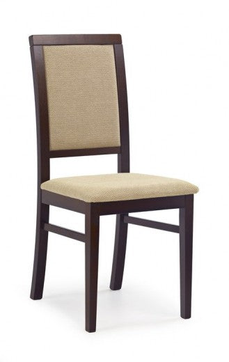 Chaise en bois de hêtre Sylwek 1 noyer-beige