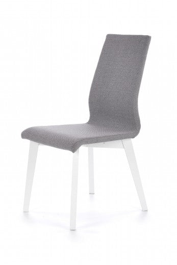 Chaise rembourrée en tissu, avec pieds en bois Focus Gris / Blanc, l45xA61xH94 cm