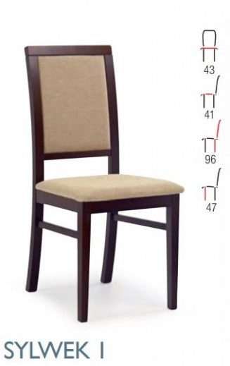 Chaise en bois de hêtre Sylwek 1 noyer-beige