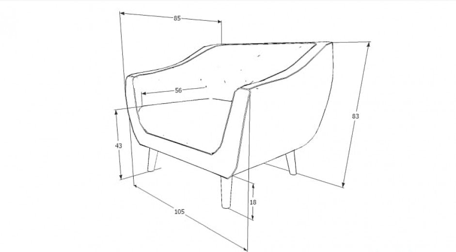 Fauteuil fixe tapissé de tissu et pieds en bois Molly 1 Velvet, Rose / Wengé, l105xA85xH83 cm