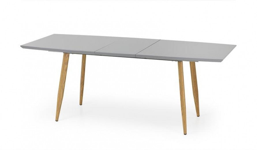 Table extensible en MDF et métal Ruten Gris / Chêne, L160-200xl90xH76 cm