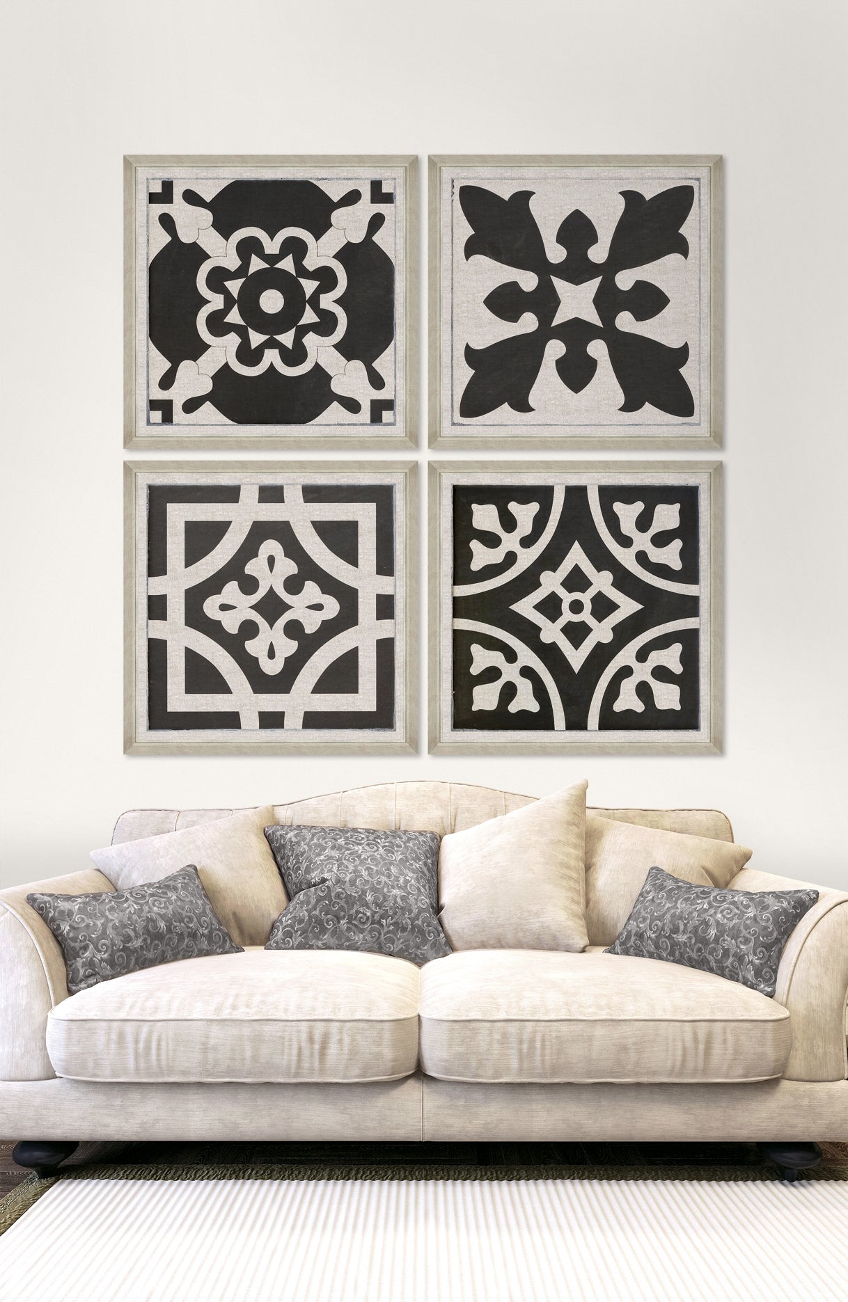 Tablou Framed Art Black Tile I (1)