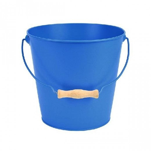 Seau Métal, Teintes Bleues, Modèles Assortis, 4.8L, L24.4xl22.1xH20.5 cm