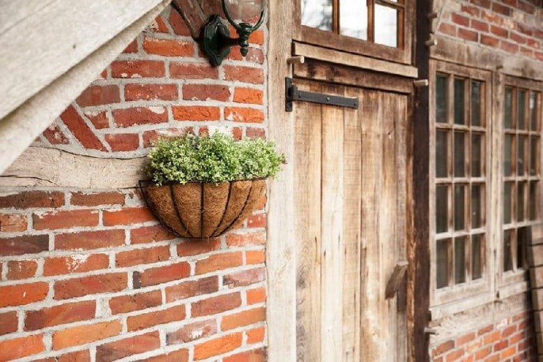 Pots muraux en métal et fibres de coco, Hanger L Noir, L49,8xl20,2xH19,3 cm