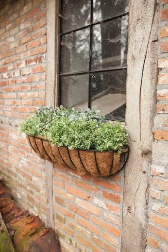 Pots muraux en métal et fibre de coco, Hanger Large Noir, L80xl19,5xH20 cm