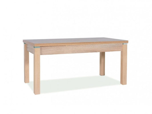 Table basse à rallonge, Kleopatra Chêne Sonoma, L124-164xl64xH56-75 cm