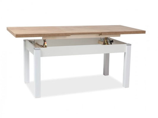 Table basse à rallonge, Kleopatra Chêne Sonoma, L124-164xl64xH56-75 cm