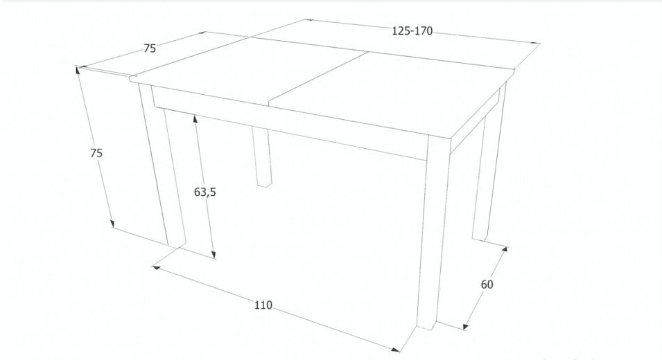 Table extensible en aggloméré, Horacy Large Wotan Oak, L125-170xl75xH75 cm