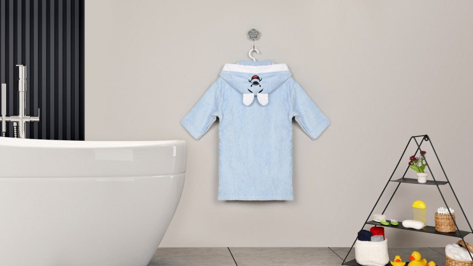 Peignoir enfant, coton, Ours bleu, 10/11 ans