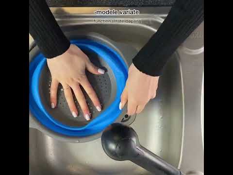 Lot de 4 passoires pliables en silicone, Bleu Callatis / Gris foncé