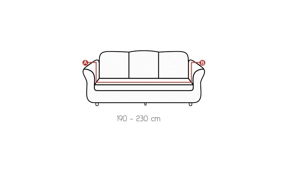 Housse de canapé élastique + 1 taie d'oreiller, Sketch B206, Blanc / Noir