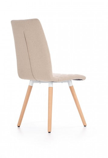 Chaise rembourrée en tissu, avec pieds en bois K282 Beige, l56xA44xH93 cm