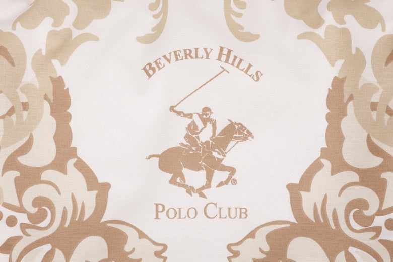 Linge de lit en coton Ranforce, Beverly Hills Polo Club BHPC 024 Crème / Blanc, 200 x 220 cm