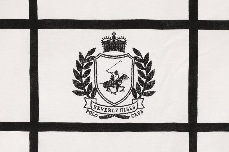 Linge de lit en coton Ranforce, Beverly Hills Polo Club BHPC 028 Blanc / Noir, 160 x 220 cm