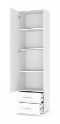 Armoire palette 1 porte et 2 tiroirs Lima REG-1 Blanc, l60xA40xH200 cm