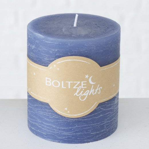 Petite bougie décorative Bleu Azur, Modèles Assortis, Ø9xH10 cm