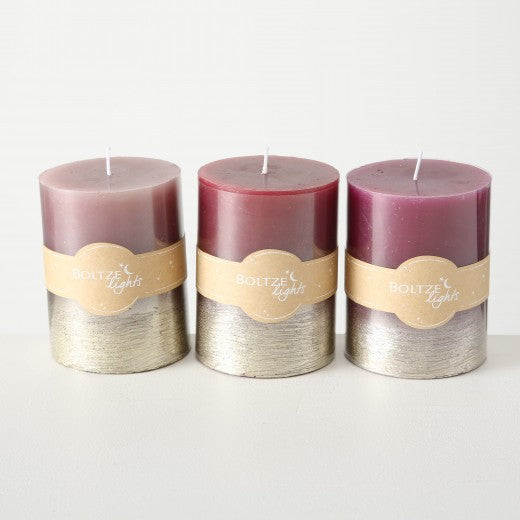 Bougie décorative Fallon Multicolore, Modèles Assortis, Ø7xH10 cm