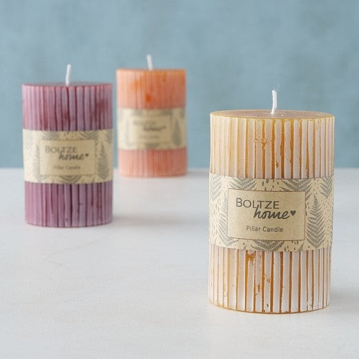 Bougie décorative Lamea multicolore, Modèles Assortis, Ø7xH10 cm