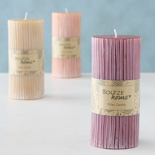 Grande bougie décorative Lamea Multicolore, Modèles Assortis, Ø7xH15 cm