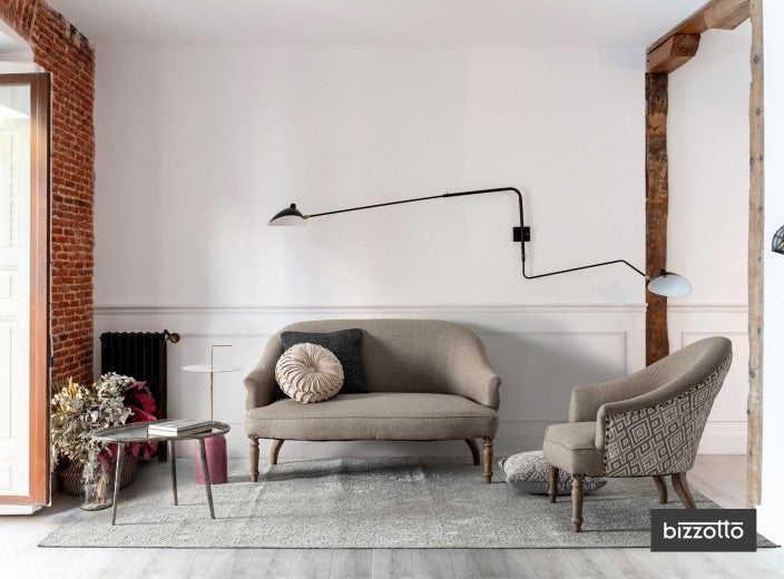 Coussin décoratif Chantal Round Velvet Beige, Ø35xH15 cm