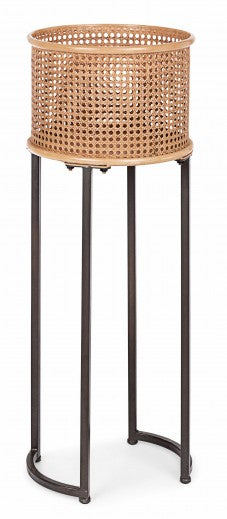 Set de 2 maniques en métal Elton Round Naturel / Noir, Ø36xH97 cm / Ø31xH87 cm