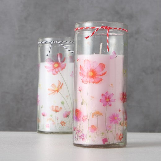 Bougie décorative Cosmea Multicolore, Modèles Assortis, Ø6xH14 cm